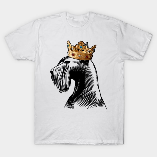 Giant Schnauzer Dog King Queen Wearing Crown T-Shirt by millersye